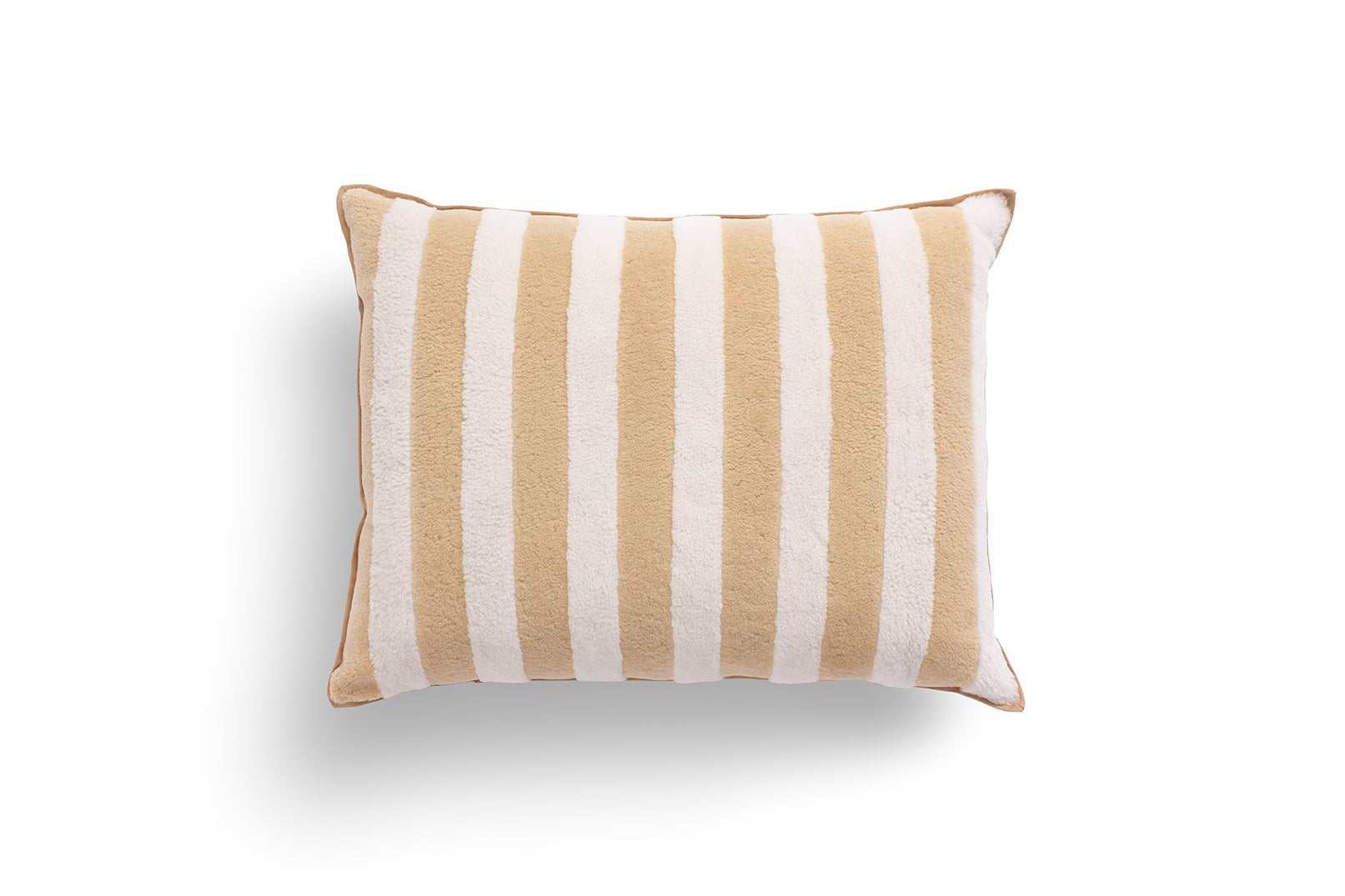 Luxury Fur Cloud Pequin cushion with iconic striped pattern, elegant Italian design accessory for furniture Fendi Casa
